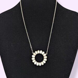 Plunder White Stone Cut Out Pendant Necklace